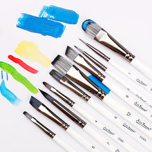 Load image into Gallery viewer, 7/10Pcs Painting Brushes Set Art Acrylic Gouache Oil Watercolor Painting Artist Nylon Hair Beech Wood Rod Brush Set