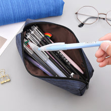Load image into Gallery viewer, Oxford Fabric Blue Gray Pencil Case Solid Color Simple Pencil Bags for Student Kids Boys Stationery Storage Bag School Supplies