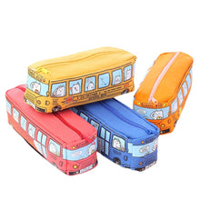 Load image into Gallery viewer, Bus Cute Pencil Case Large Capacity Canvas Pencil Bag Kids School Pen Box Children School Stationery Storage Bag Birthday Christmas Gifts