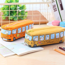 Load image into Gallery viewer, Bus Cute Pencil Case Large Capacity Canvas Pencil Bag Kids School Pen Box Children School Stationery Storage Bag Birthday Christmas Gifts