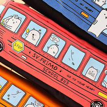 Load image into Gallery viewer, Bus Cute Pencil Case Large Capacity Canvas Pencil Bag Kids School Pen Box Children School Stationery Storage Bag Birthday Christmas Gifts