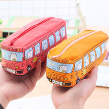 Load image into Gallery viewer, Bus Cute Pencil Case Large Capacity Canvas Pencil Bag Kids School Pen Box Children School Stationery Storage Bag Birthday Christmas Gifts