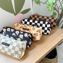 Load image into Gallery viewer, Retro Style Pencil Case Corduroy Pencil Bag School Girls Pencil Pouch Travel Large Capacity Makeup Bag Cosmetic Case