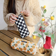 Load image into Gallery viewer, Retro Style Pencil Case Corduroy Pencil Bag School Girls Pencil Pouch Travel Large Capacity Makeup Bag Cosmetic Case