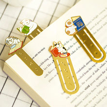 Load image into Gallery viewer, Cute Cat Bookmarks Metal Book Clips Japanese Style Brass Paper Page Holder Book Clip Stationery Reading Pagination Tools School Office Supplies