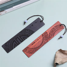 Load image into Gallery viewer, Creative Retro Sandalwood Bookmark Chinese Style Engraving Book Clips Gifts Moon Tree Mountain Wooden Page Holder School Office Supplies