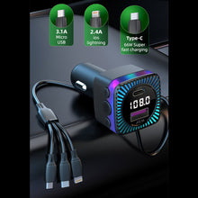 Load image into Gallery viewer, Car Bluetooth 5.3 FM Transmitter Wireless Audio Receiver Car MP3 Player 66W PD Fast Charger Ambient Light Muti-point Charger