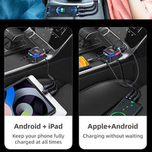 Load image into Gallery viewer, Car Bluetooth 5.3 FM Transmitter Wireless Audio Receiver Car MP3 Player 66W PD Fast Charger Ambient Light Muti-point Charger