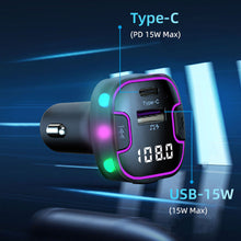 Load image into Gallery viewer, C49 Car Charger Quick Charge Cigarette Lighter Adapter Bluetooth 5.3 USB Type C Fast Charger PD QC3.0 For Iphone Samsung Xiaomi
