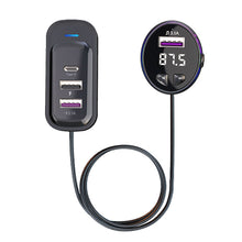 Load image into Gallery viewer, Car Bluetooth 5.3 FM Transmitter Wireless Audio Receiver Car MP3 Player 66W PD Fast Charger Ambient Light Muti-point Charger