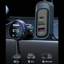Load image into Gallery viewer, Car Bluetooth 5.3 FM Transmitter Wireless Audio Receiver Car MP3 Player 66W PD Fast Charger Ambient Light Muti-point Charger