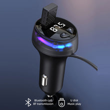 Load image into Gallery viewer, Car Bluetooth 5.3 FM Transmitter Wireless Audio Receiver Car MP3 Player 66W PD Fast Charger Ambient Light Muti-point Charger