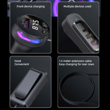 Load image into Gallery viewer, Car Bluetooth 5.3 FM Transmitter Wireless Audio Receiver Car MP3 Player 66W PD Fast Charger Ambient Light Muti-point Charger