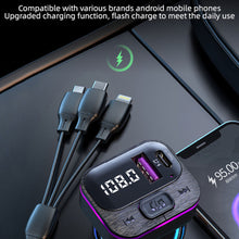 Load image into Gallery viewer, Car Bluetooth 5.0 FM Transmitter Wireless Audio Receiver Car MP3 Player 66W PD Fast Charger Ambient Light Muti-point Charger