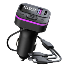 Load image into Gallery viewer, Car Bluetooth 5.0 FM Transmitter Wireless Audio Receiver Car MP3 Player 66W PD Fast Charger Ambient Light Muti-point Charger