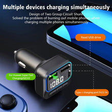 Load image into Gallery viewer, Car Charger Super Fast Charging Car MP3 Bluetooth Player Handsfree Kit Charging QC3.0 Car Transmitter Car FM