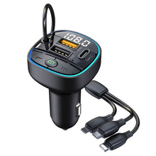 Load image into Gallery viewer, C35 Car MP3 Bluetooth Player with Hands-Free Calling, FM Transmitter, 1-to-3 Cable, Fast Car Charger - All-in-One