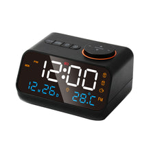 Load image into Gallery viewer, Mordern FM Radio LED Alarm Clock for Bedside Wake Up. Digital Table Calendar with Temperature Thermometer Humidity Hygrometer