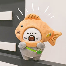 Load image into Gallery viewer, Plush Cranky Shark Adult Plush Toy Bag Pendant Shark with Fish Cap Soft Stuffed Doll Keychain Keyring Bags Pendant Plush Doll Gift