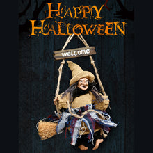 Load image into Gallery viewer, Halloween Hanging Witch Decoration Flying Witches Horror Witch Figurine Halloween Haunted House Hanging Props Party Decor