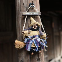 Load image into Gallery viewer, Halloween Hanging Witch Decoration Flying Witches Horror Witch Figurine Halloween Haunted House Hanging Props Party Decor
