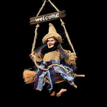 Load image into Gallery viewer, Halloween Hanging Witch Decoration Flying Witches Horror Witch Figurine Halloween Haunted House Hanging Props Party Decor