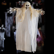Load image into Gallery viewer, 1Pc Creepy Skeleton Face Hanging Ghost Halloween Decoration Horror Haunted House Halloween Props Supplies