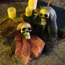 Load image into Gallery viewer, 1Pc Gauze Ghost Heads Hanging Skulls Head Scary Halloween Skeleton Creepy Hanging Decorations Outdoor Home Party Wall Garden Lawn