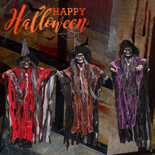 Load image into Gallery viewer, 1Pc Electric Skull Voice Control Hanging Ghost Prop Horror Halloween Ghost Witch Pendant Decoration Scary Scream Glowing Tricky Toys