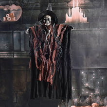 Load image into Gallery viewer, 1Pc Electric Skull Voice Control Hanging Ghost Prop Horror Halloween Ghost Witch Pendant Decoration Scary Scream Glowing Tricky Toys