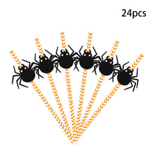 Load image into Gallery viewer, 24Pcs/pack Halloween Straws Skeletons Pumpkins Straw Halloween Party Decoration Festival Supplies For Bar Bar Restaurant