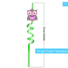 Load image into Gallery viewer, 1Pc Halloween Reusable Plastic Spiral Drinking Straws Funny Bat Pumpkin Ghost Witch Vampire Party Decoration Supplies