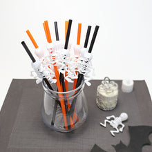 Load image into Gallery viewer, 5Pcs Halloween Reusable Plastic Drinking Straws Funny Bat Pumpkin Ghost Witch Vampire Party Decoration Supplies