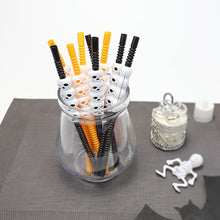 Load image into Gallery viewer, 5Pcs Halloween Reusable Plastic Drinking Straws Funny Bat Pumpkin Ghost Witch Vampire Party Decoration Supplies