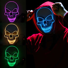 Load image into Gallery viewer, 1Pc Skull LED Mask Masquerade Masks Neon Mask Light Glow In The Dark Mascara Horror Mask Glowing Masker Halloween Party Masque