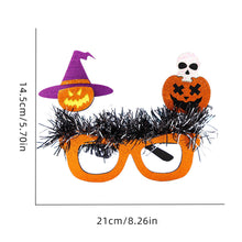 Load image into Gallery viewer, 1Pair Halloween Glasses Horns Clown Smiley Red Nose Glasses Holiday Party Tricky Photo Props Demon Funny Glasses For Children Adult