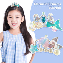Load image into Gallery viewer, Ice and Snow Princess Mermaid Princess Hairpin Blue Elegant Children's Hairpin Children Organize Bangs Hair Clips