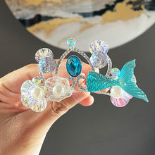 Load image into Gallery viewer, Ice and Snow Princess Mermaid Princess Hairpin Blue Elegant Children's Hairpin Children Organize Bangs Hair Clips
