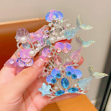 Load image into Gallery viewer, Water Diamond Mermaid Princess Hairpin Colorful Elegant Star Shell Children's Hairpin Organize Bangs Hair Clips