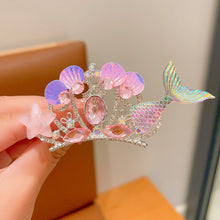 Load image into Gallery viewer, Water Diamond Mermaid Princess Hairpin Colorful Elegant Star Shell Children's Hairpin Organize Bangs Hair Clips