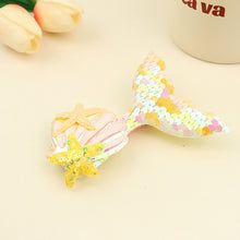 Load image into Gallery viewer, Fashion Sequin Fish Tail Hair Clip Hairpin for Girls with Sparkling Shells and Bangs Ocean Starfish Children's Creative Hair Clip