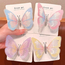 Load image into Gallery viewer, Cute 3D Stereo Lifelike Butterfly Children's Princess Embroidery Hairpin Summer Children Fashion Hair Accessories
