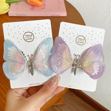 Load image into Gallery viewer, Cute 3D Stereo Lifelike Butterfly Children's Princess Embroidery Hairpin Summer Children Fashion Hair Accessories