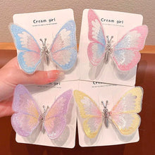 Load image into Gallery viewer, Cute 3D Stereo Lifelike Butterfly Children's Princess Embroidery Hairpin Summer Children Fashion Hair Accessories