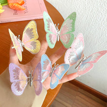 Load image into Gallery viewer, Cute 3D Stereo Lifelike Butterfly Children's Princess Embroidery Hairpin Summer Children Fashion Hair Accessories