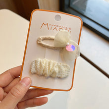 Load image into Gallery viewer, Lace Bow Tie Clip Children's Pearl Embroidery Flower Hair Clip Baby Retro Hair Clip Child Kids Hair Clips Headwear