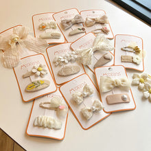 Load image into Gallery viewer, Lace Bow Tie Clip Children's Pearl Embroidery Flower Hair Clip Baby Retro Hair Clip Child Kids Hair Clips Headwear
