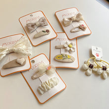 Load image into Gallery viewer, Lace Bow Tie Clip Children's Pearl Embroidery Flower Hair Clip Baby Retro Hair Clip Child Kids Hair Clips Headwear