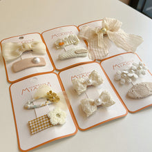 Load image into Gallery viewer, Lace Bow Tie Clip Children's Pearl Embroidery Flower Hair Clip Baby Retro Hair Clip Child Kids Hair Clips Headwear