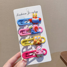 Load image into Gallery viewer, Ocean Cartoon Mini Hairpin Cute Bangs Hair Clips Girls Creative Sponge Starfish Octopus Children Hairpin Hair Accessories